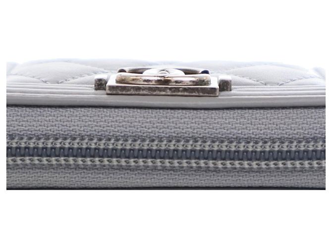 Monedero Boy de piel de cordero gris Chanel Castaño - vista 13