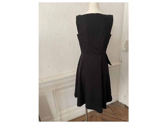Vestido deconstruido Sportmax 38 de popelina de algodón negro - vista 3