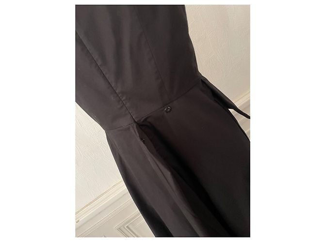 Vestido deconstruido Sportmax 38 de popelina de algodón negro - vista 6