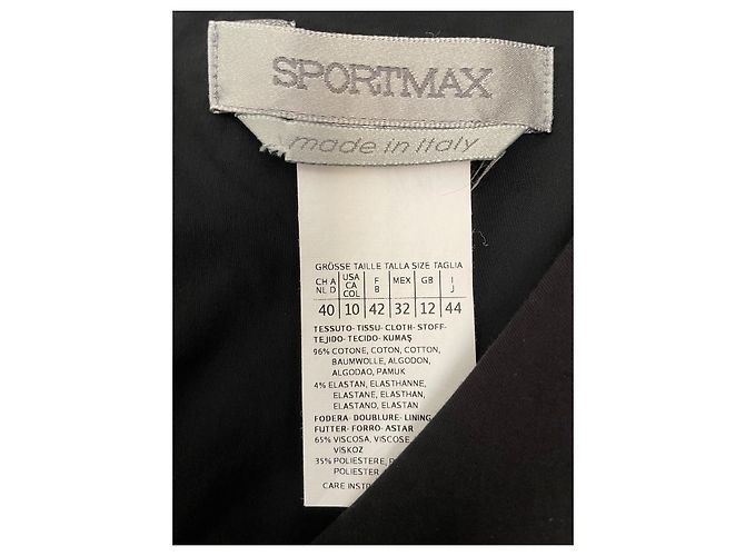 Vestido deconstruido Sportmax 38 de popelina de algodón negro - vista 7