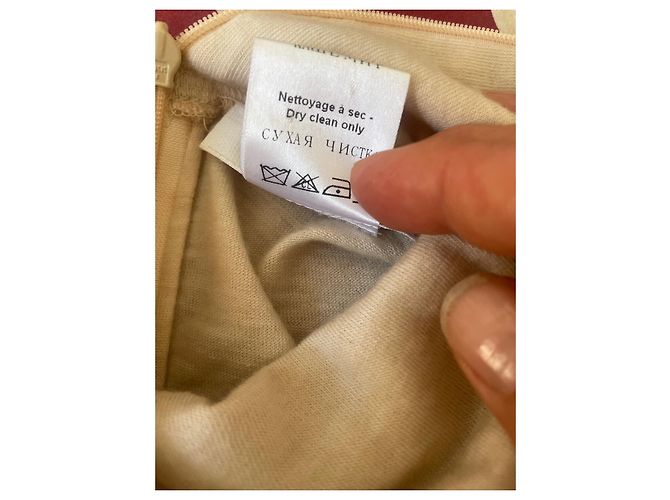 Paco Rabanne Pullover mit Stehkragen in Kaschmir Größe 38/40 in Beige mit Monogramm und Strass Silber Silber Hardware - Ansicht 7