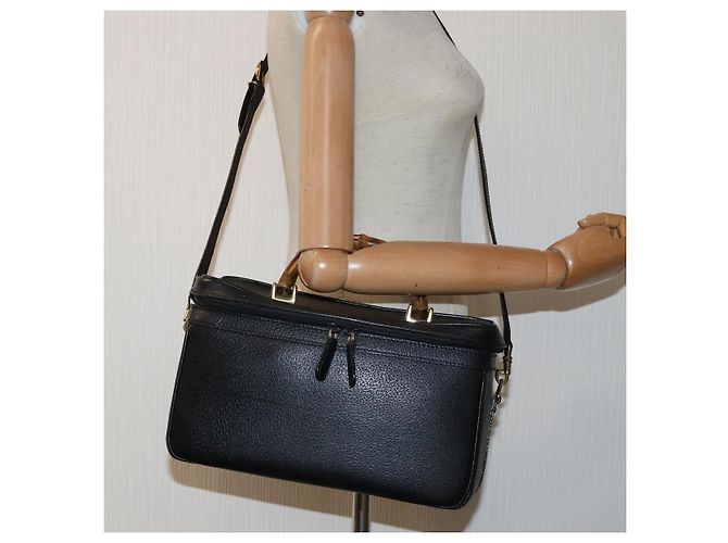 Borsa a mano in pelle Gucci Bamboo Vanity 2 vie nera 013 2122 2491 Auth ar12149 Nero - vista 23
