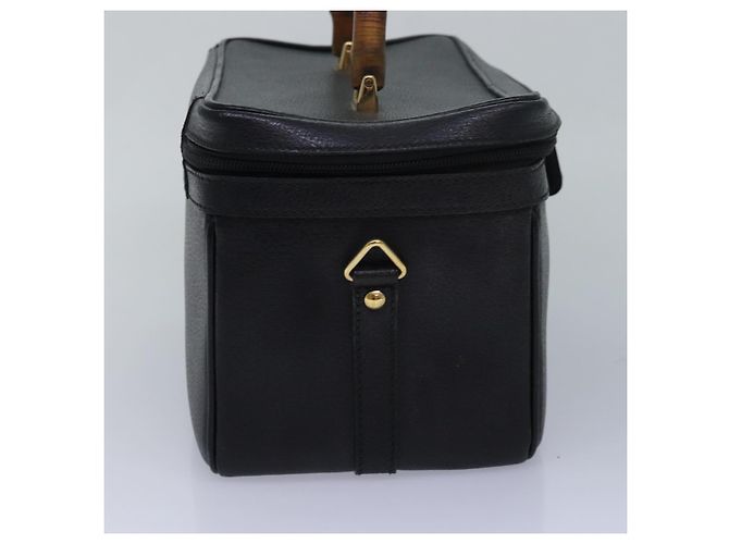 Borsa a mano in pelle Gucci Bamboo Vanity 2 vie nera 013 2122 2491 Auth ar12149 Nero - vista 3