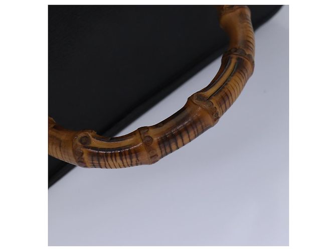 Borsa a mano in pelle Gucci Bamboo Vanity 2 vie nera 013 2122 2491 Auth ar12149 Nero - vista 7