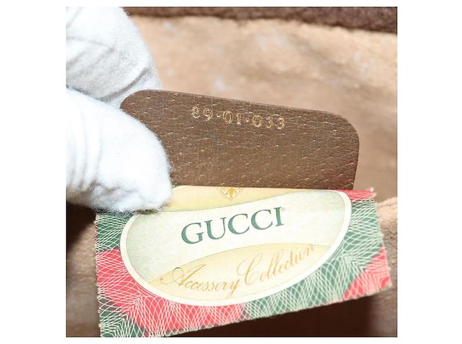 GUCCI GG Supreme Web Sherry Line Clutch Bag PVC Beige Rosso 89 01 033 Auth ep4795 - vista 12