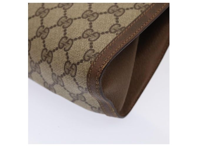 GUCCI GG Supreme Web Sherry Line Clutch Bag PVC Beige Rosso 89 01 033 Auth ep4795 - vista 15