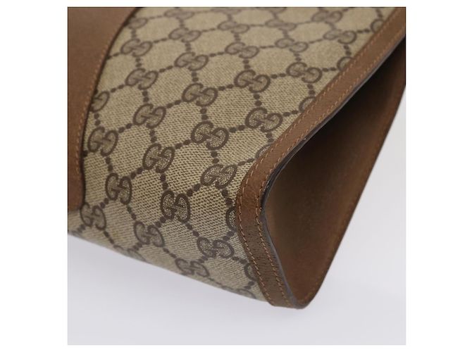 GUCCI GG Supreme Web Sherry Line Clutch Bag PVC Beige Rosso 89 01 033 Auth ep4795 - vista 7