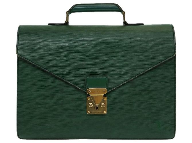 LOUIS VUITTON Epi Serviette Ambassador Borsa da Lavoro Verde M54412 LV Auth 84072 - vista 13