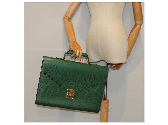 LOUIS VUITTON Epi Serviette Ambassador Borsa da Lavoro Verde M54412 LV Auth 84072 - vista 28
