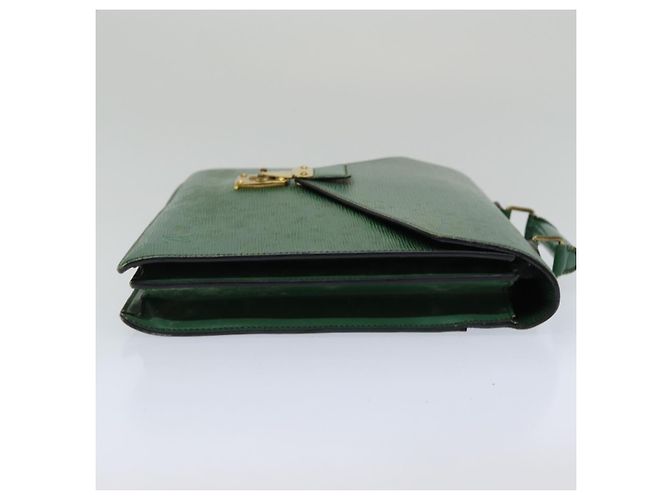 LOUIS VUITTON Epi Serviette Ambassador Borsa da Lavoro Verde M54412 LV Auth 84072 - vista 3