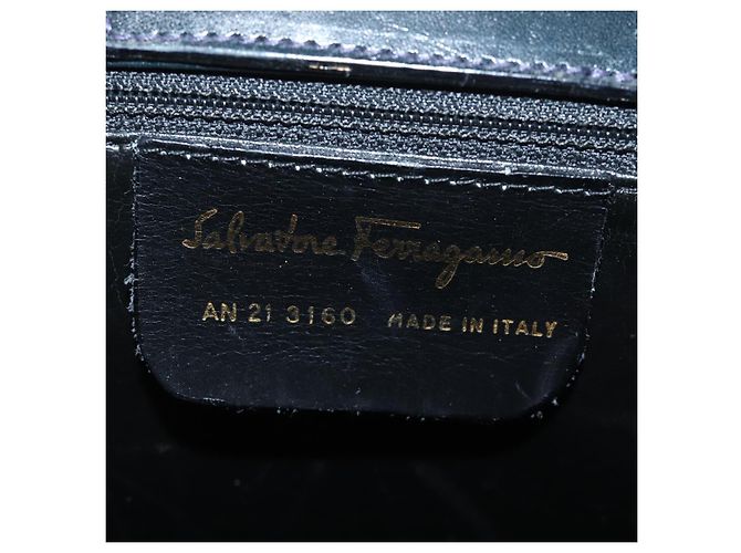 Borsa a Spalla Gancini in Camoscio Blu Navy Salvatore Ferragamo Auth yk13840 - vista 12
