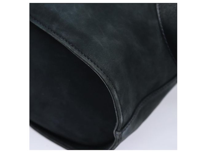 Borsa a Spalla Gancini in Camoscio Blu Navy Salvatore Ferragamo Auth yk13840 - vista 16