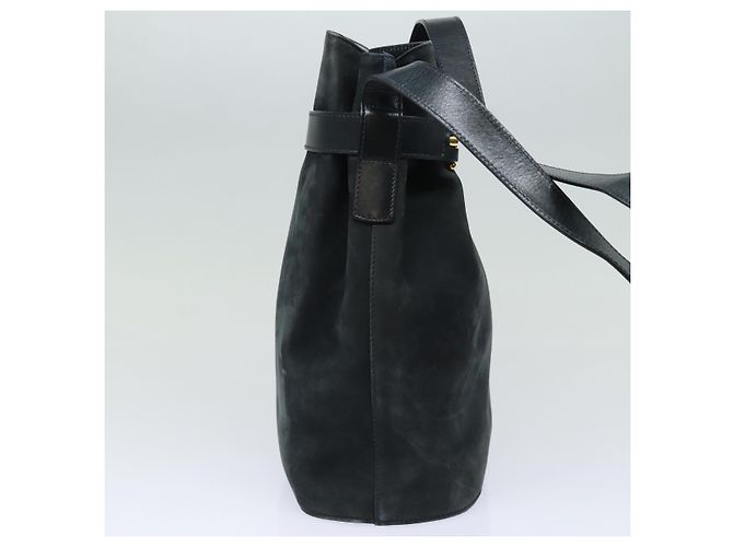 Borsa a Spalla Gancini in Camoscio Blu Navy Salvatore Ferragamo Auth yk13840 - vista 3