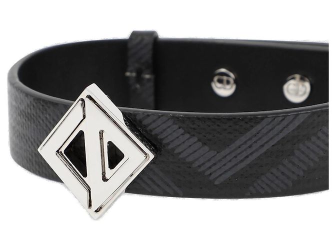 Bracciale Dior CD Diamant Canvas Nero in Pelle - vista 3