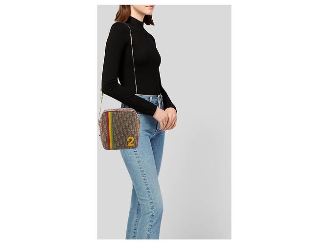 CHRISTIAN DIOR Borsa Messenger Rasta Diorissimo Marrone Beige - vista 11