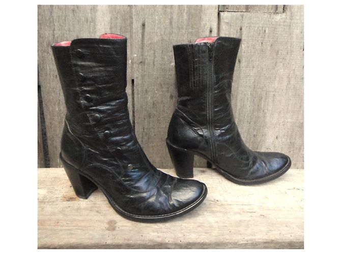 Autre Marque Botines Nimal de cuero negro - vista 2