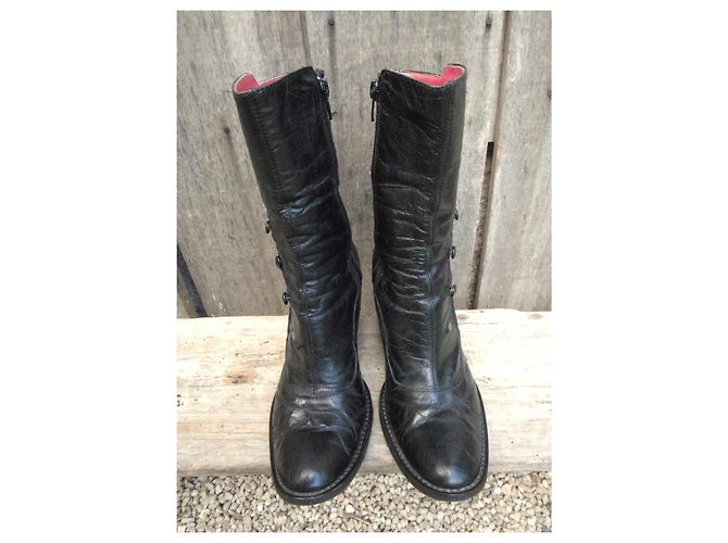 Autre Marque Botines Nimal de cuero negro - vista 3
