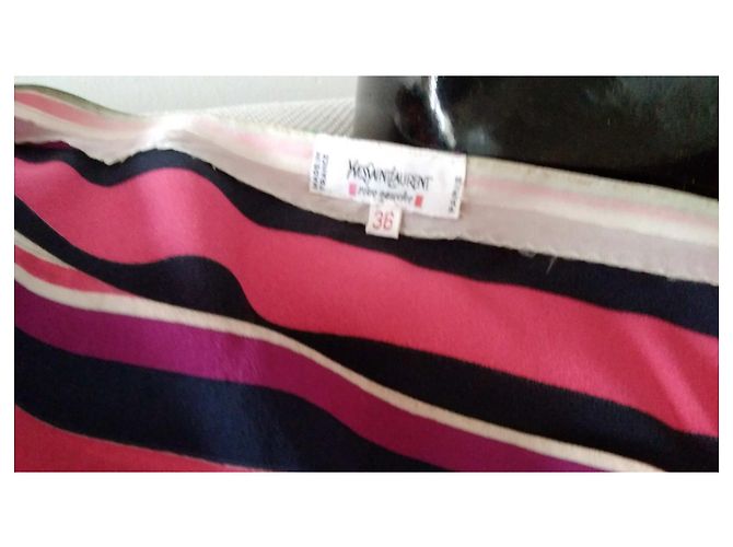 Top in seta Yves Saint Laurent Rive Gauche Multicolore - vista 3