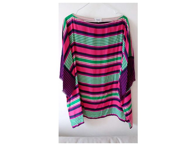Top in seta Yves Saint Laurent Rive Gauche Multicolore - vista 5