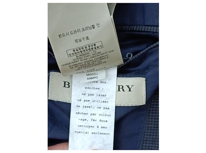 Burberry London Double Breasted Wool Jacket Grey - view 7