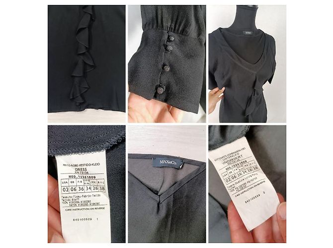 Elegantes schwarzes Kleid Max & Co y2k - Ansicht 10