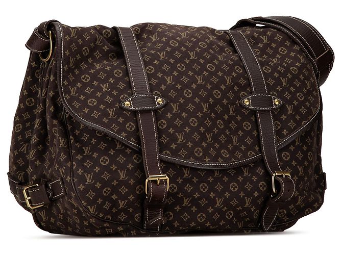 Louis Vuitton Mini Lin Saumur 43 Monogramma Marrone Marrone scuro - vista 2