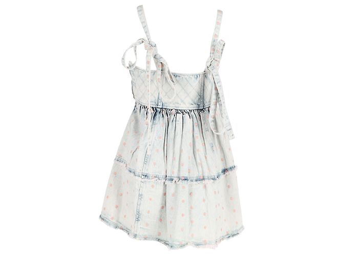Loveshackfancy Mini Dorna Dress in Light Blue Cotton Denim - view 2