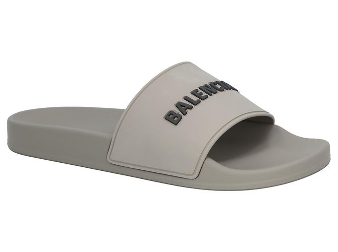 Infradito da piscina in gomma con logo 3D Balenciaga Grigio - vista 5