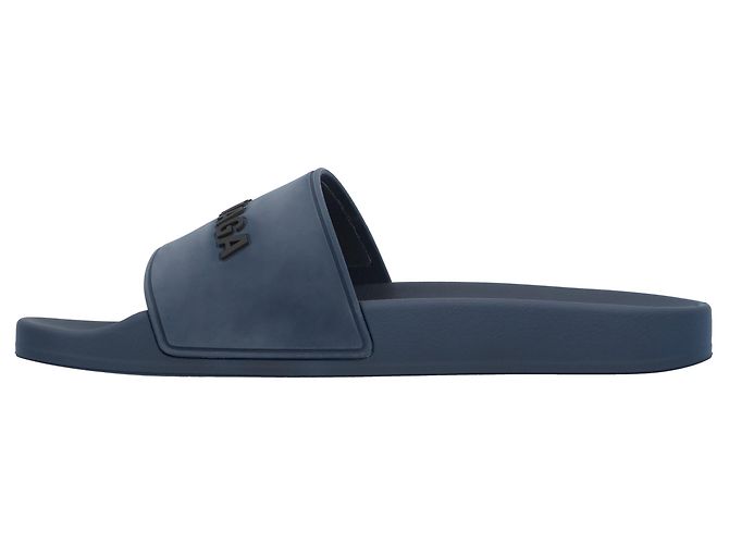 Infradito da piscina in gomma con logo 3D Balenciaga Blu - vista 2