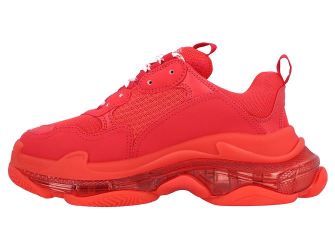 Sneaker Balenciaga Triple S con suola trasparente in rosso - vista 2