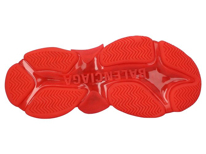 Sneaker Balenciaga Triple S con suola trasparente in rosso - vista 4