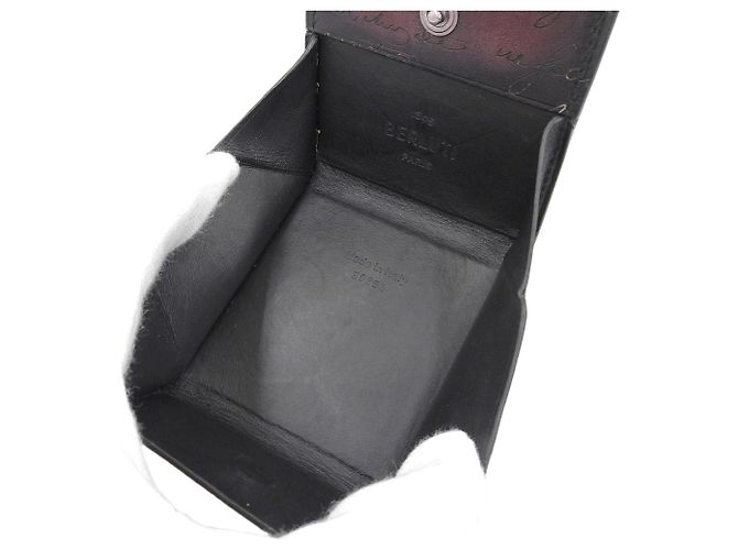 Autre Marque Berluti Calligraphy KHAYA Leather Coin Case Wine Red - view 3