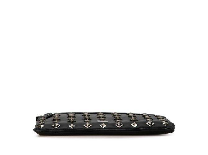 Borsa a tracolla MCM Visetos Glam Studs Nero Argento - vista 4