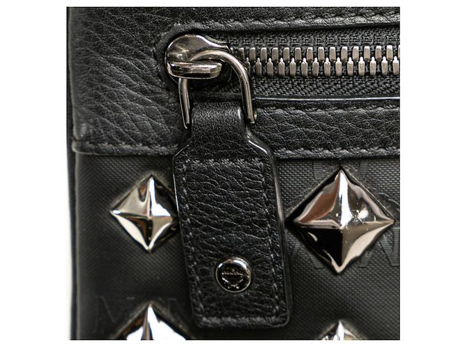Borsa a tracolla MCM Visetos Glam Studs Nero Argento - vista 6