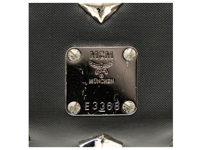 Borsa a tracolla MCM Visetos Glam Studs Nero Argento - vista 8