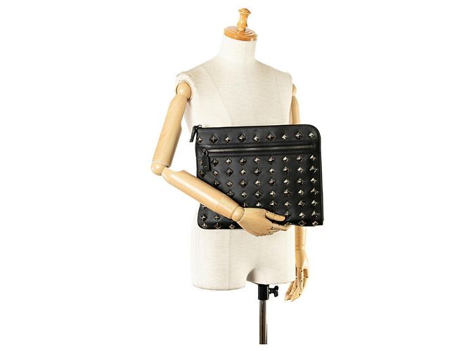 Borsa a tracolla MCM Visetos Glam Studs Nero Argento - vista 9