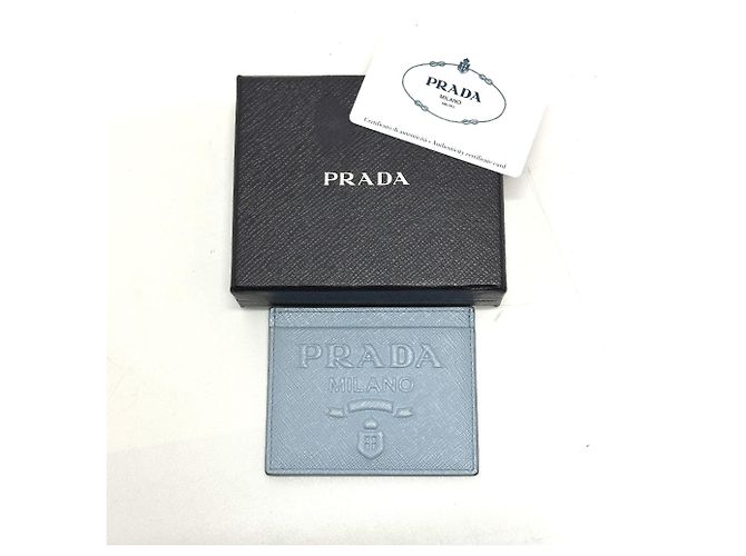 Prada 1MC025 Light Blue Leather Card Case - view 10