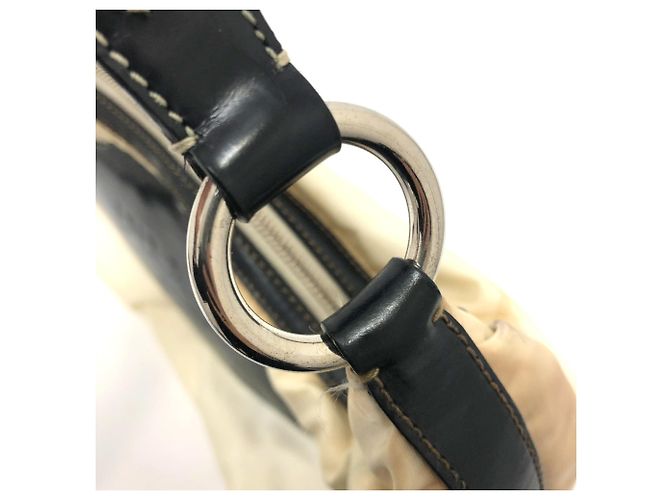 Borsa a spalla in tessuto bianco Prada - vista 10