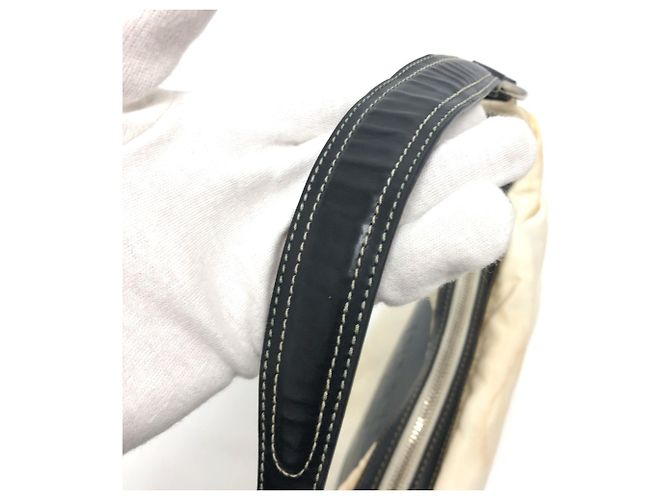 Borsa a spalla in tessuto bianco Prada - vista 11