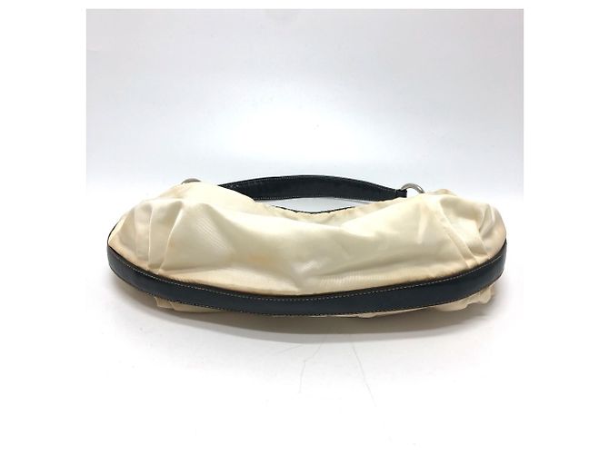 Borsa a spalla in tessuto bianco Prada - vista 5