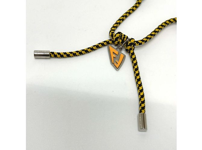 Collana choker in pelle nera Fendi Nero - vista 2