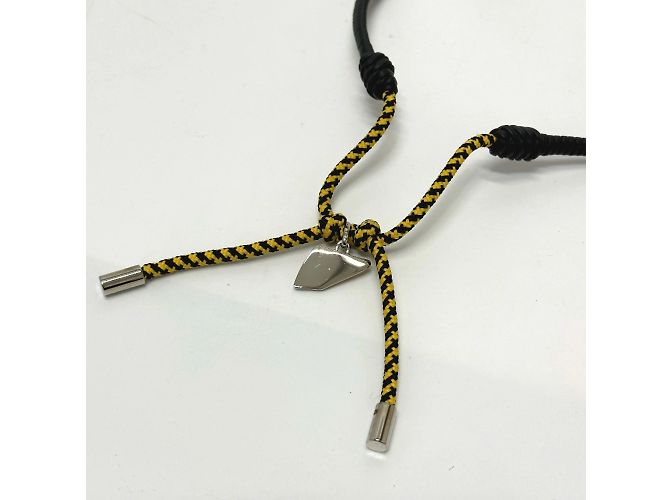 Collana choker in pelle nera Fendi Nero - vista 3