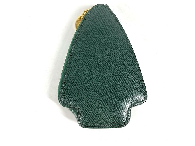 Céline Portamonete in pelle verde Celine con strass - vista 2
