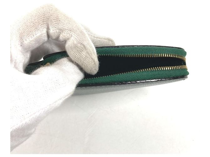 Céline Portamonete in pelle verde Celine con strass - vista 6