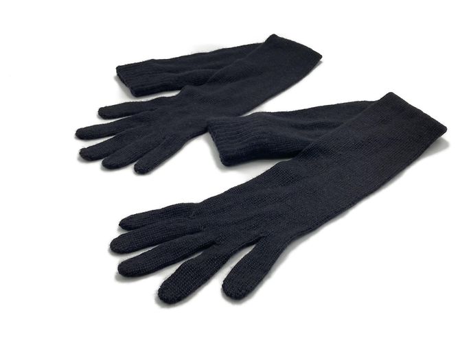 Gants longs en cachemire et soie noirs Prada - vue 2