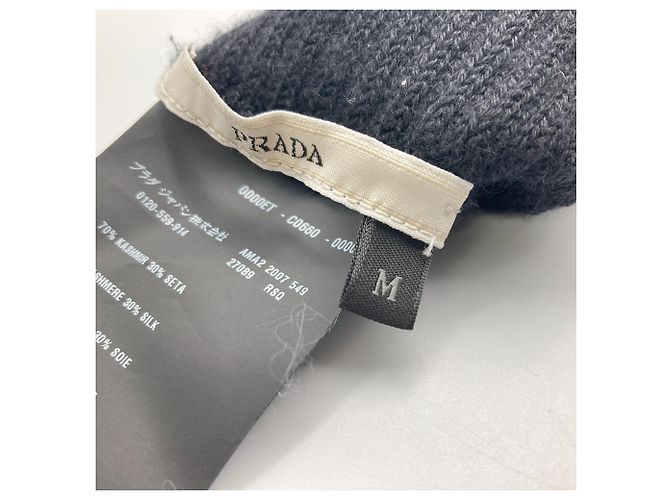 Gants longs en cachemire et soie noirs Prada - vue 4