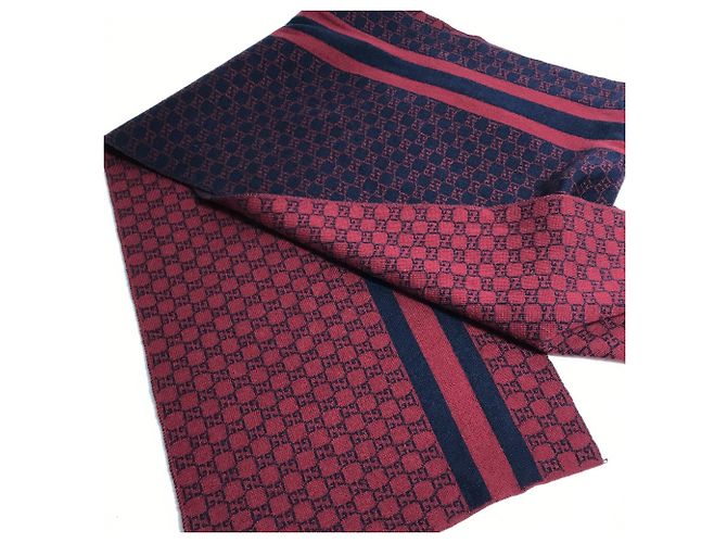 Gucci Bicolor Schal in Rot und Marineblau - Ansicht 6