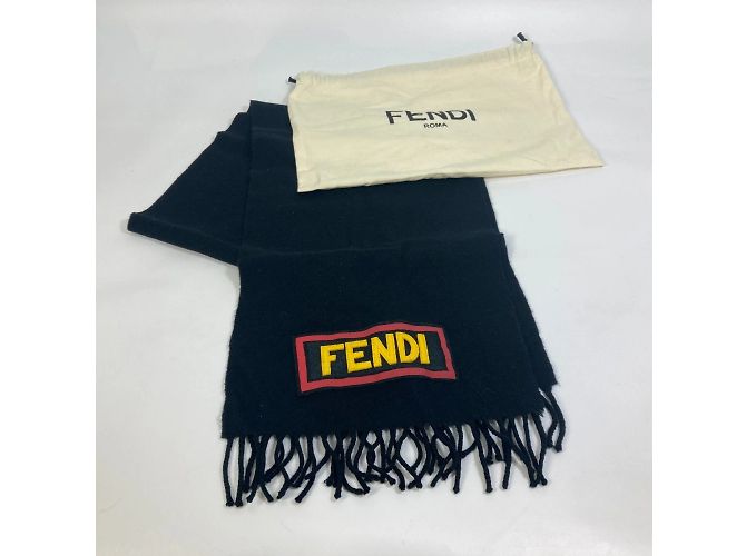 Stola in lana nera Fendi Nero - vista 10