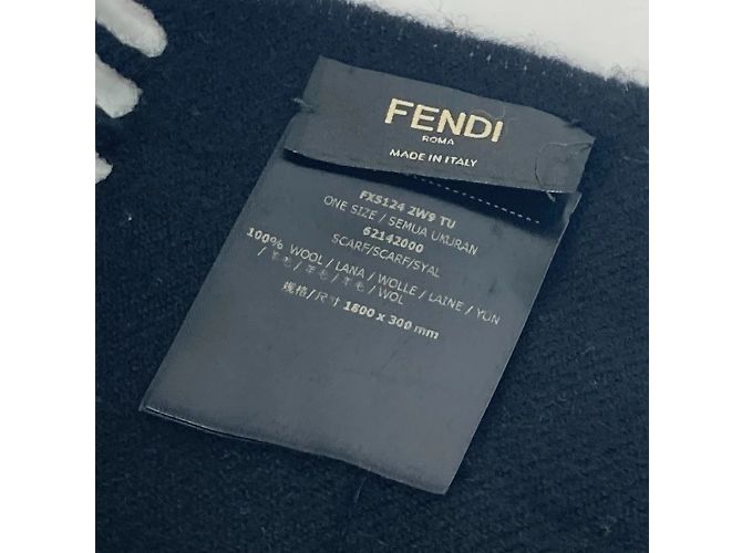 Stola in lana nera Fendi Nero - vista 7