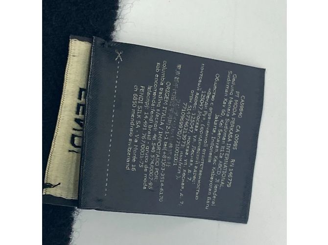 Stola in lana nera Fendi Nero - vista 8